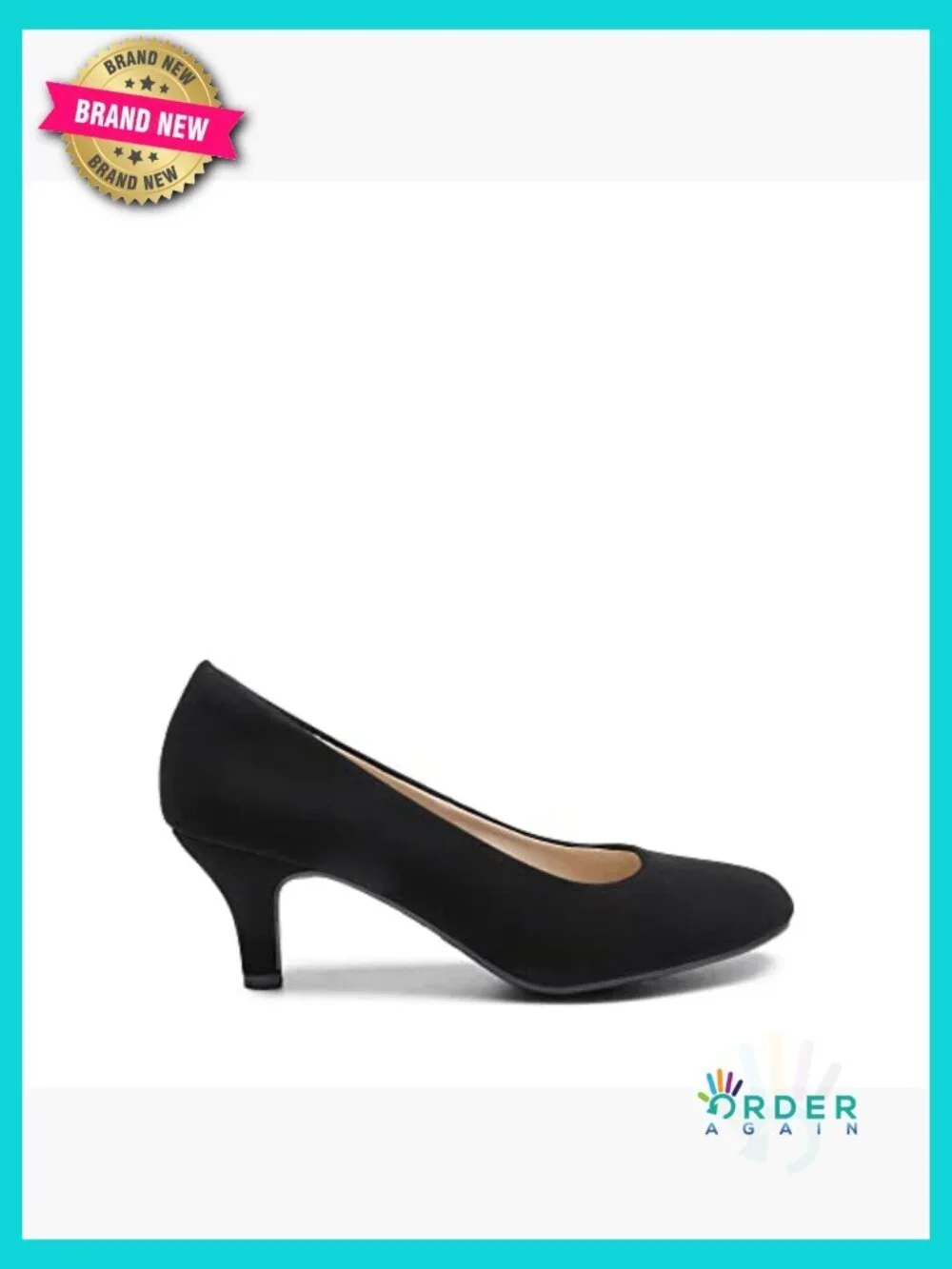 Classic Low Heel Pumps Women's Comfort Round Toe Slip On Dress Shoes